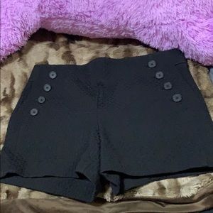 Black quilted shorts